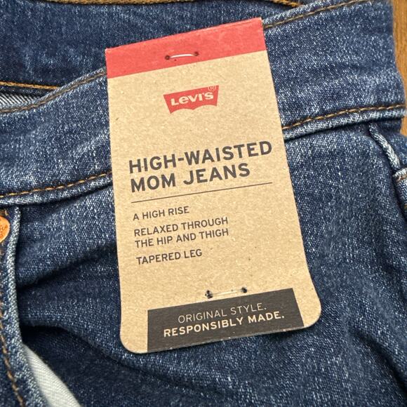 Levis Womens Jeans 30x29 Mom High Waisted Blue Stretch Tapered - Picture 3 of 11